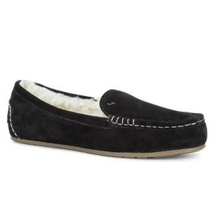 New KOOLABURRA by UGG Womans Black Fur Lined Loafer Shoe Slipper Size 6